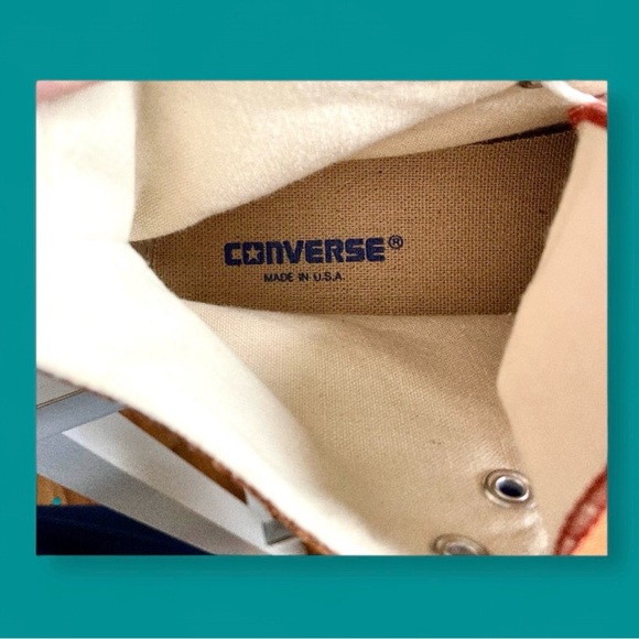 Converse 1980s Made in USA Burnt Orange High Top Vintage Sneakers Sz 11.5 RareOG - Picture 13 of 16